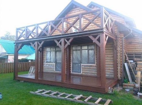 Деревянный балкон своими руками. Пристройка деревянного балкона к дому 02 Деревянный балкон своими руками. Пристройка деревянного балкона к дому 02